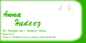 anna hudecz business card